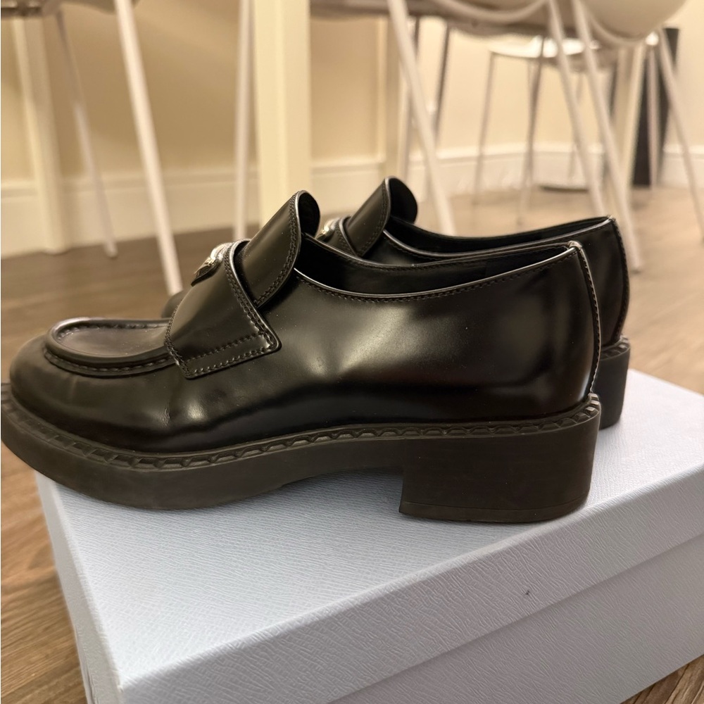 Prada Brushed Leather Loafers
